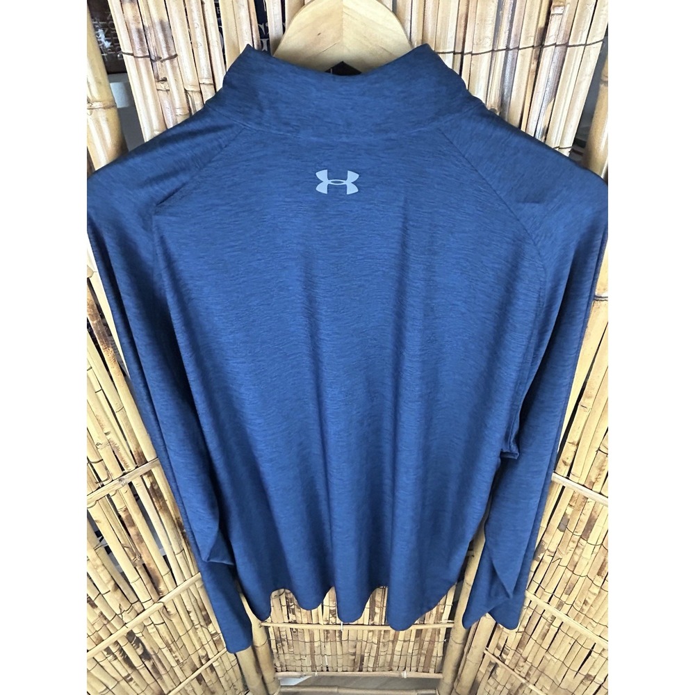 Men's Under Armour 1/2 Zip Long Sleeve Navy Blue Tech Pullover Shirt 2XL - Picture 9 of 12